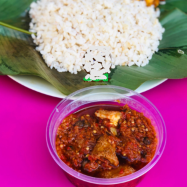Ofada rice & pepper sauce