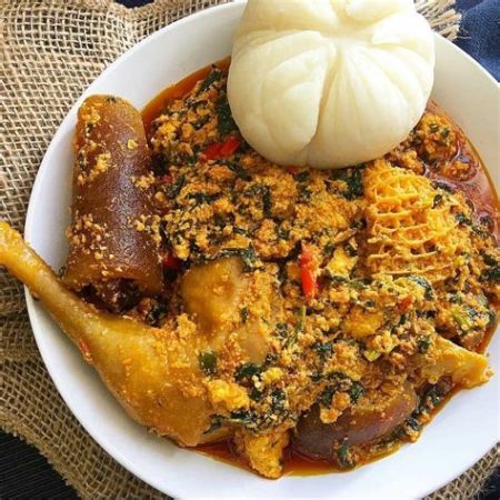 Egusi soup with any choice of swallow. Note: If your choice of Meat is Oxtail or Goat Meat Please pay extra $5. - Image 4