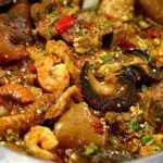 Okra soup with assorted meat