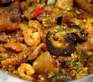 Okra soup with assorted meat