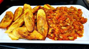 Beans Porridge with Fried plantain