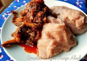Ebiripo [Yoruba steamed cocoyam pudding]
