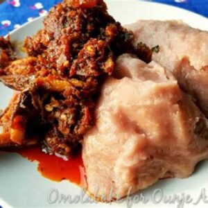 Ebiripo [Yoruba steamed cocoyam pudding]