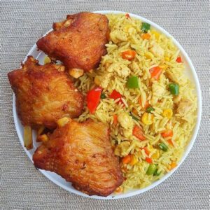Fried rice with Peppered Grilled Turkey