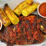 Roasted Tilapia and Plantain (Boli) with Pepper sauce