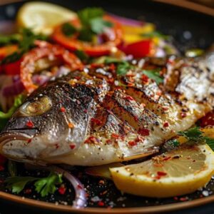 Grilled Fish with vegetable medley