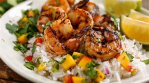 Grilled Shrimp with Coconut Rice