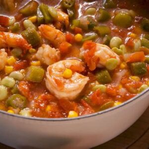 Okra soup with Shrimp & Crab meat