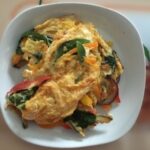 Omelette with shredded Chicken & Spinach