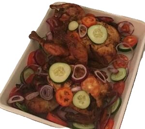 Peppered Chicken with salad