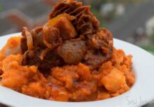 Asaro ( Yam porridge) with pepper sauce