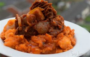Asaro ( Yam porridge) with pepper sauce